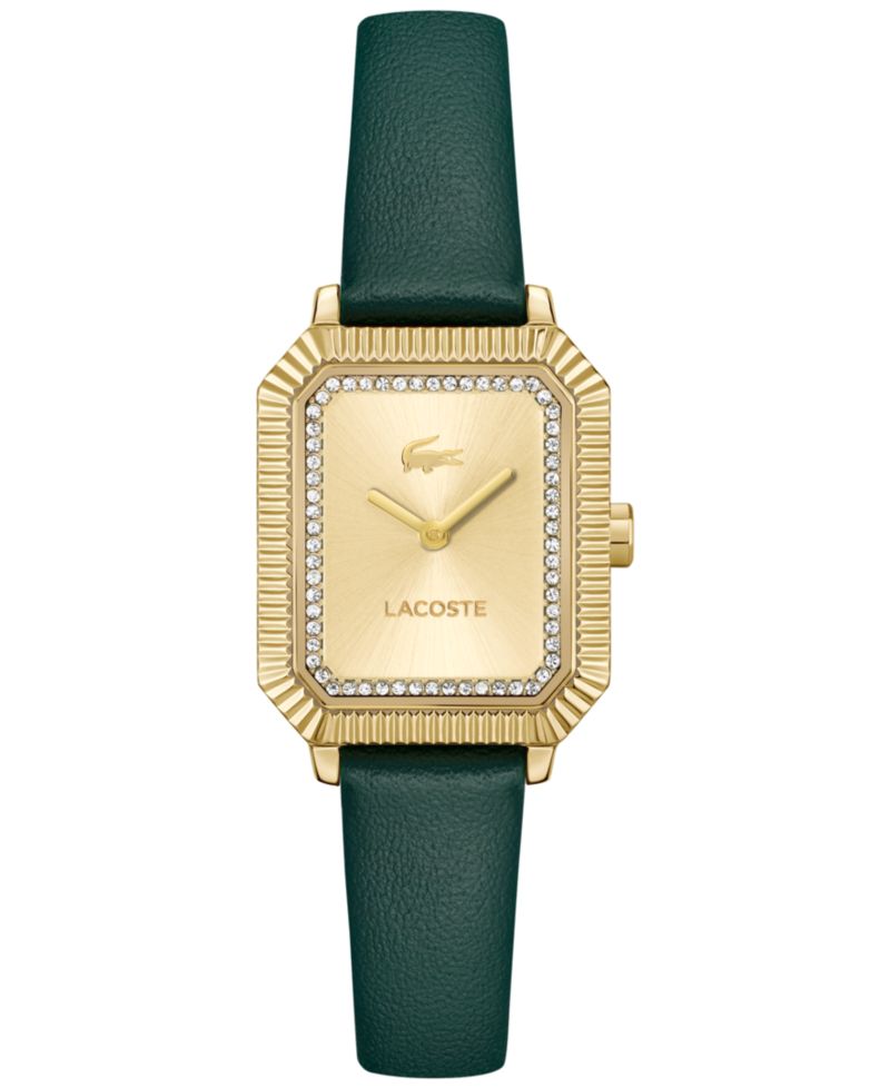 Women's Parisienne Green Leather Strap Watch, 28.3 x 20.7mm