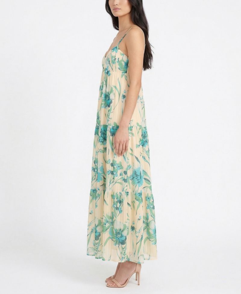 Women's Sweetheart Neck Floral Tiered Empire Waist Dress