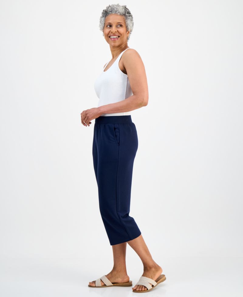Petite LuxLounge Fleece French Terry Capri Pants