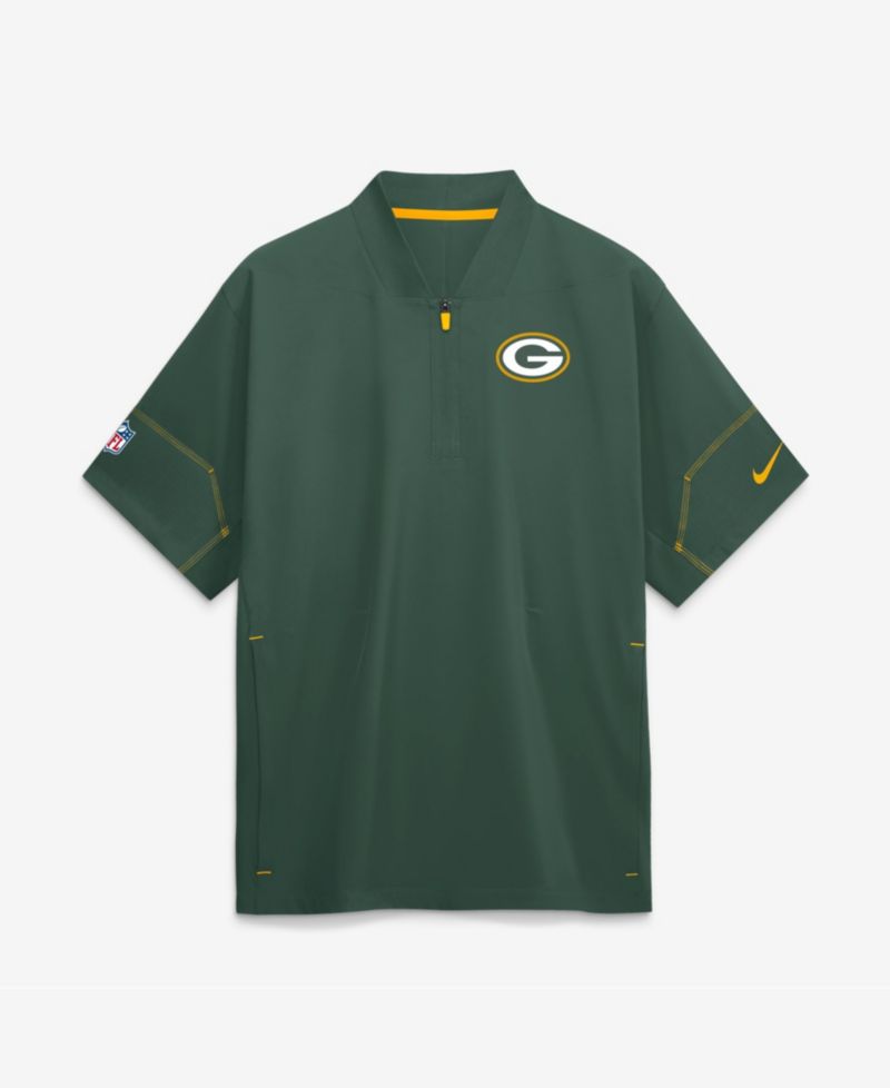 Men's Green Bay Packers Sideline Short Sleeve Quarter-Zip Coaches Jacket