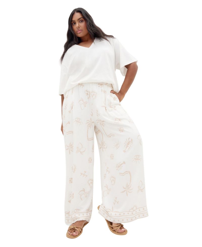 Plus Size Alessia High-Rise Wide-Leg Pull-On Pants