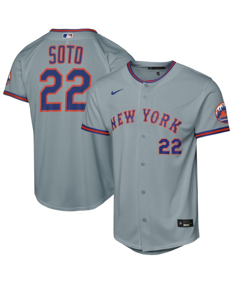 Big Boys and Girls Juan Soto Gray New York Mets Road Stadium Player Jersey