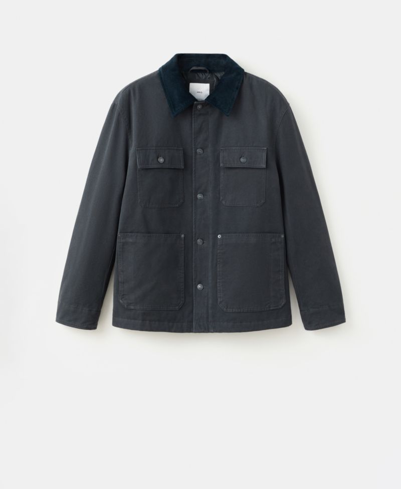 Men's Corduroy Collar Quilted Jacket