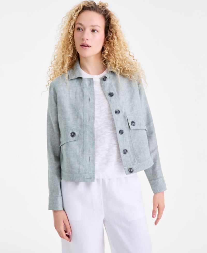 Women's Linen-Blend Field Jacket