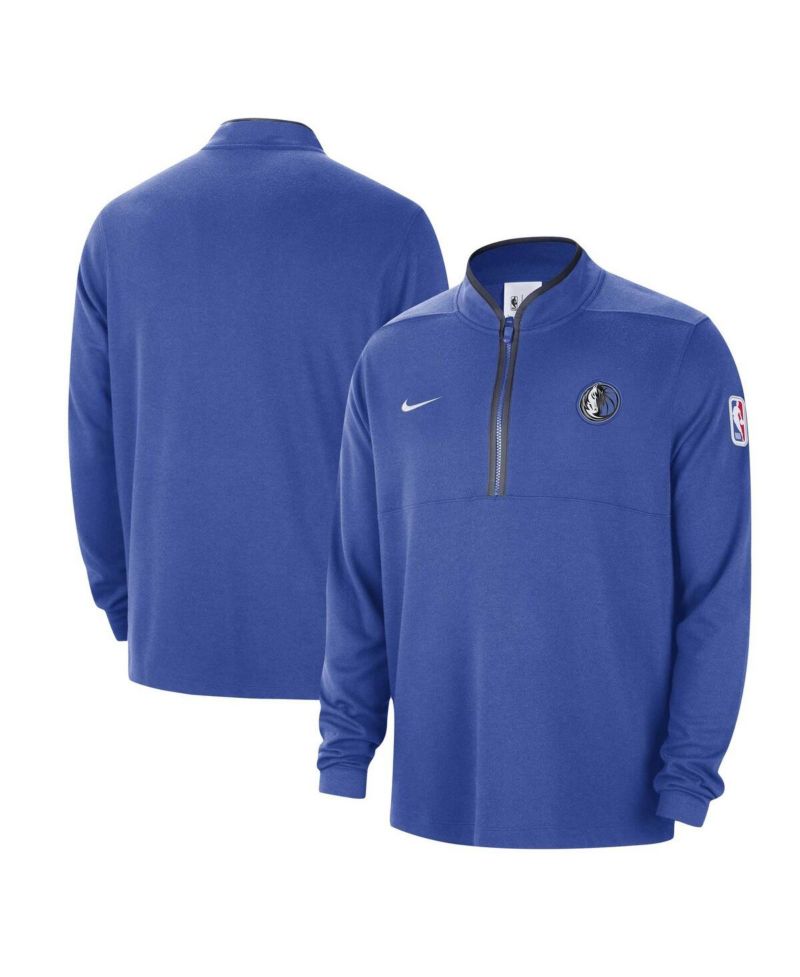 Men's Blue Dallas Mavericks Authentic Performance Half-Zip Jacket