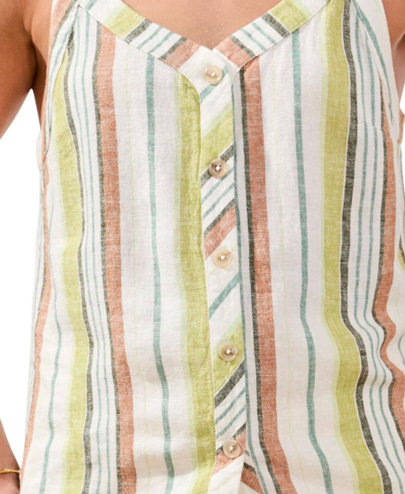 Women's Button-Front Woven Relaxed Cami Top