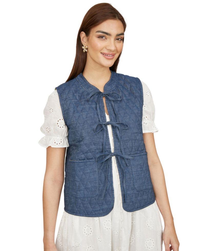 Women's Reversible Quilted Tie-Front Waistcoat