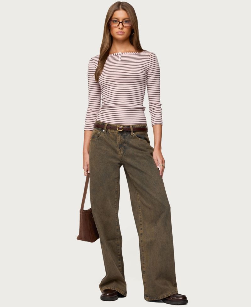 Women's Avigyle Striped Boat Neck Top
