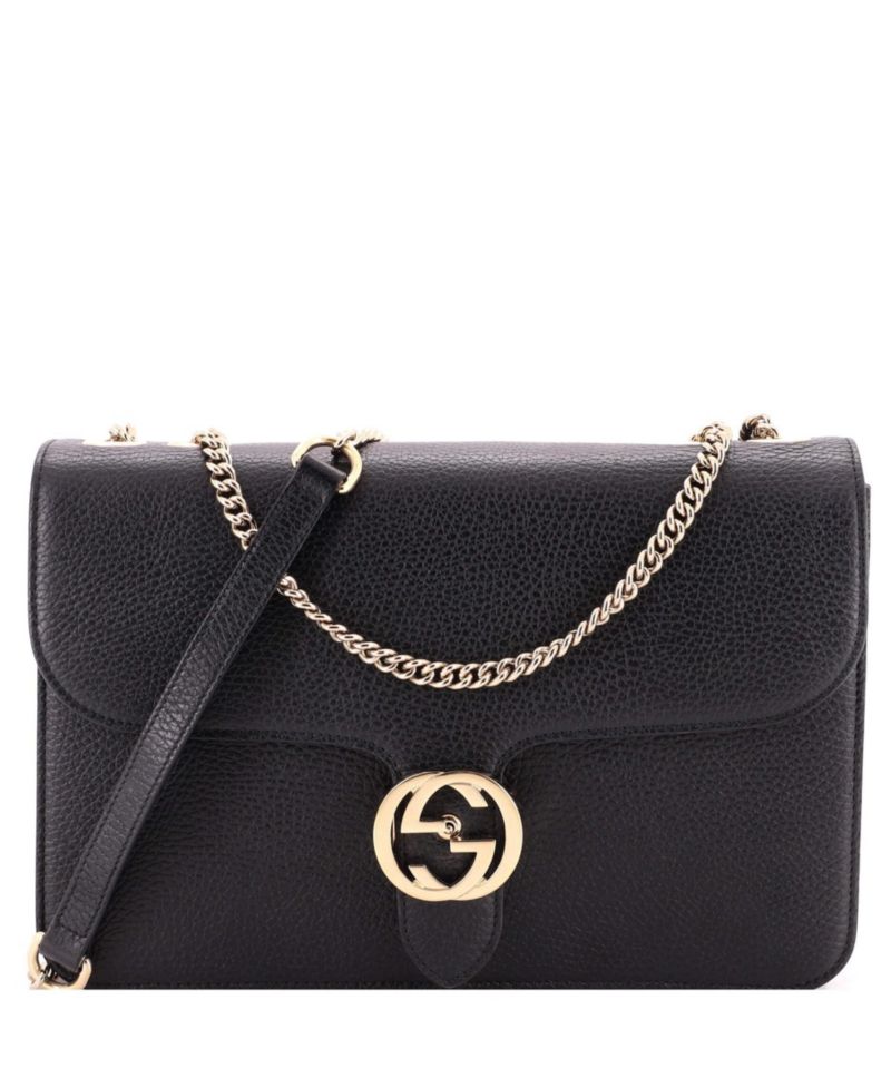 Medium Interlocking Shoulder Bag Leather
