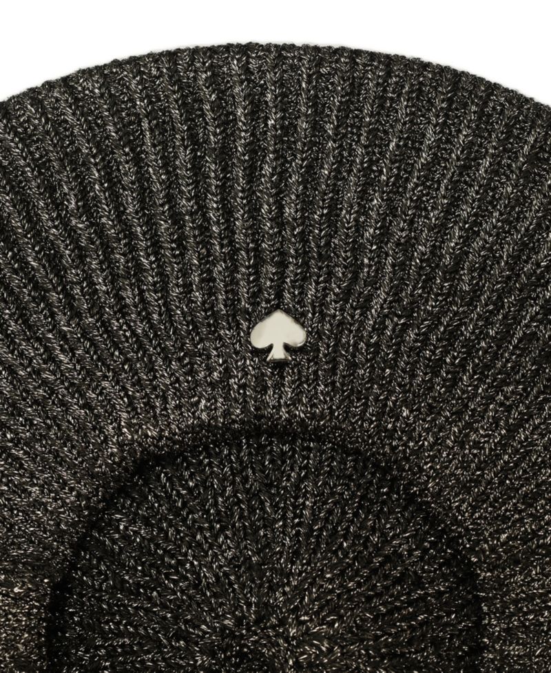 Women's Metallic Rib Knit Beret