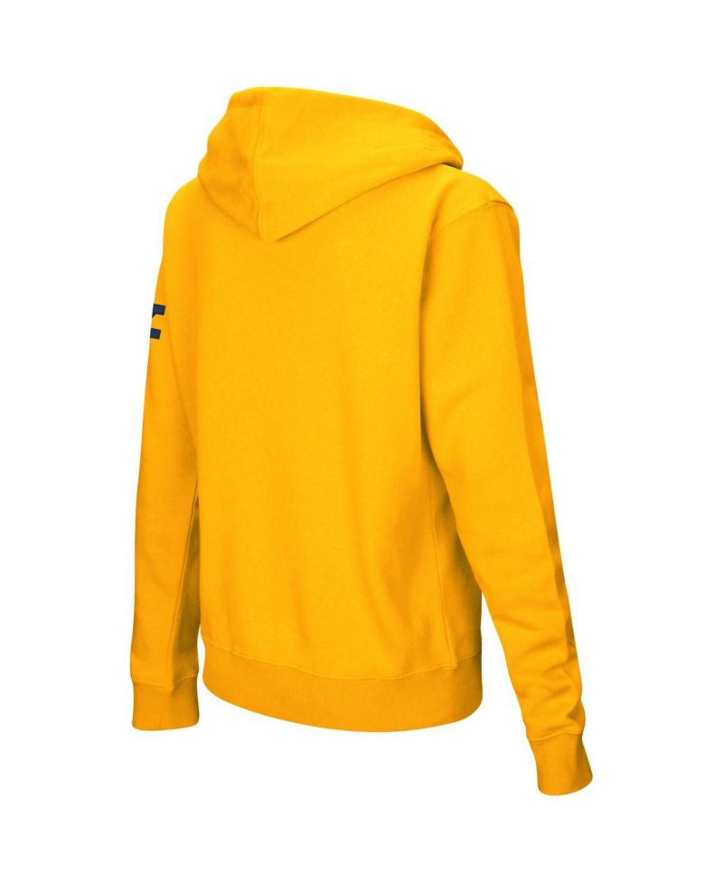 Women's Stadium Athletic Gold West Virginia Mountaineers Arched Name Full-Zip Hoodie