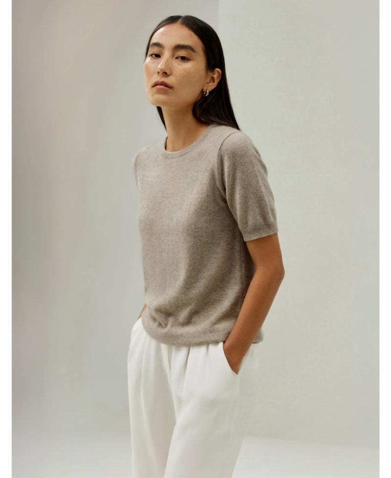 Women's Baby Cashmere Crew Neck Knit Top