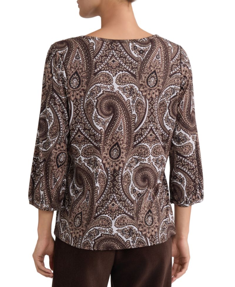 Women's 3/4-Sleeve Paisley Blouse