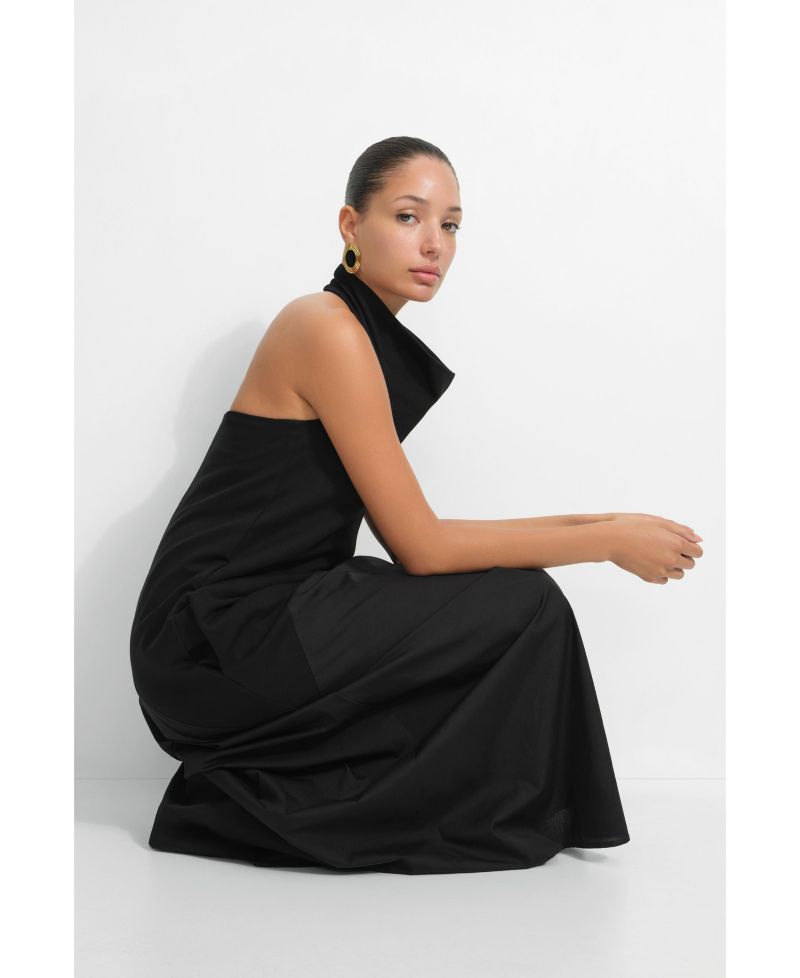 Women's Denali Halter Open-Back Cotton Maxi Dress