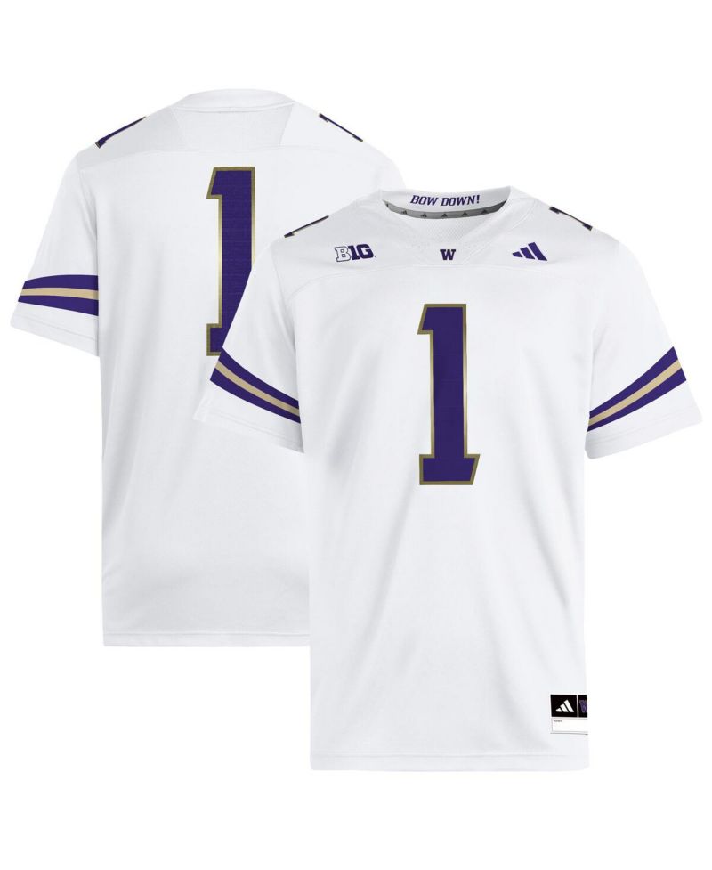 Men's 1 White Washington Huskies Premier Jersey