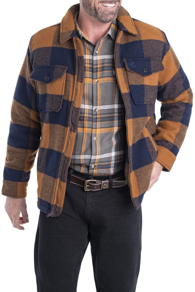 Big & Tall Wool Sherpa Lined Heavyweight Zip Up Coat