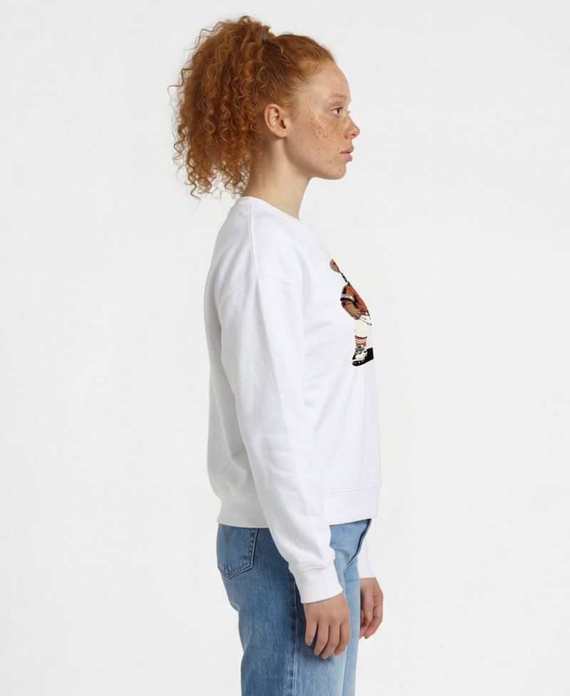 Women's White Texas Longhorns Teddy Bear Sweatshirt