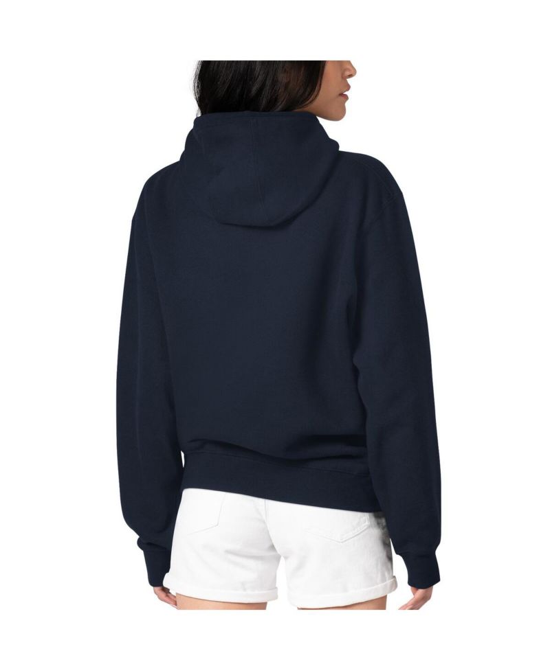 Women's Navy Seattle Seahawks Football Logo Fleece Tri-Blend Pullover Hoodie