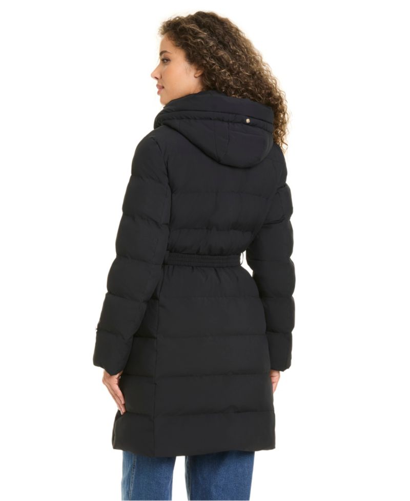 Women's Faux-Fur Arm Cuff Hooded Puffer Coat