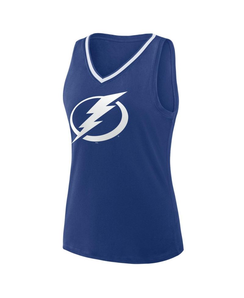 Women's Blue Tampa Bay Lightning Stellar Win V-Neck Tank Top