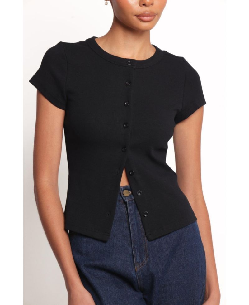 Petal & Pup Women's Tylarah Short Sleeve Cardigan Top