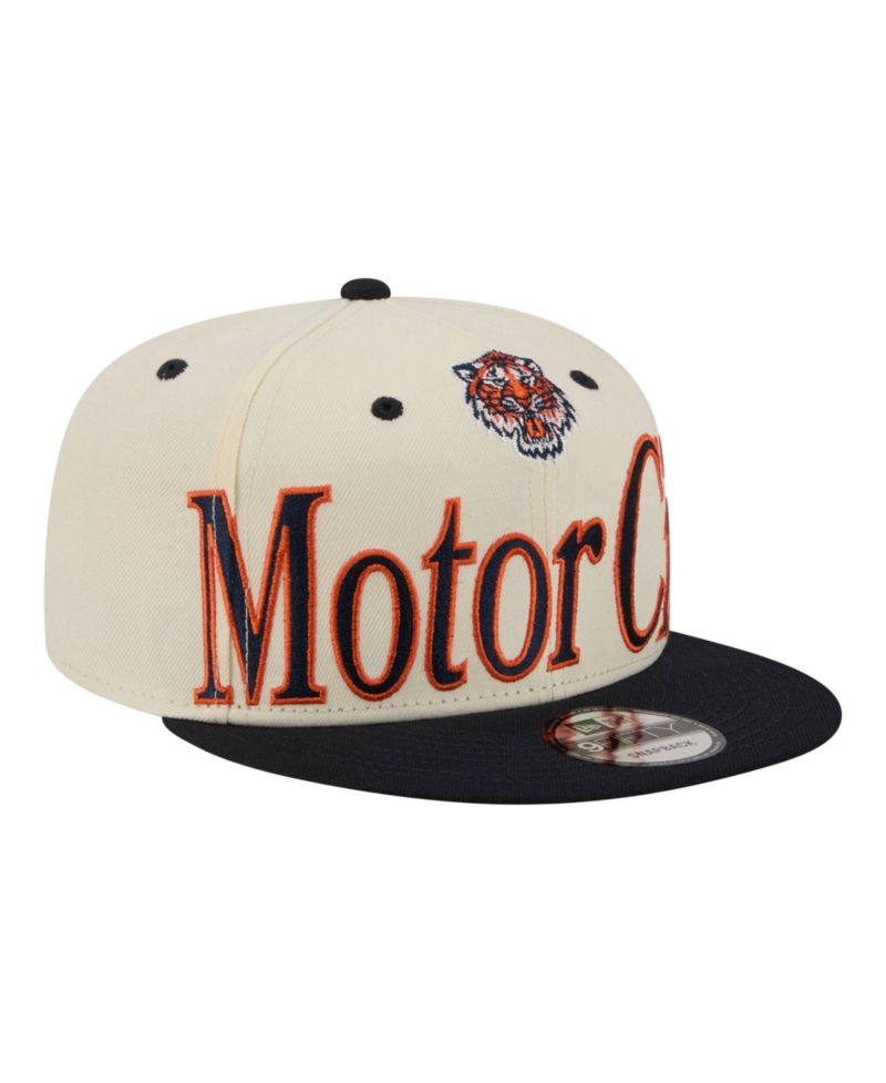 Men's Cream Detroit Tigers Oversized Slogan 9FIFTY Snapback Hat