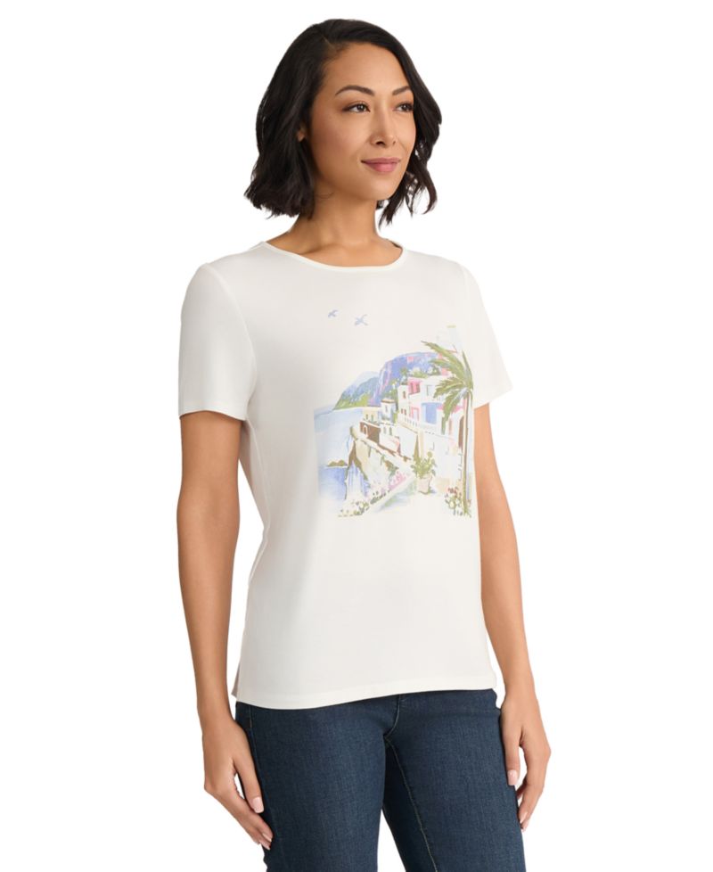 Petite Crewneck Short-Sleeve Graphic T-Shirt