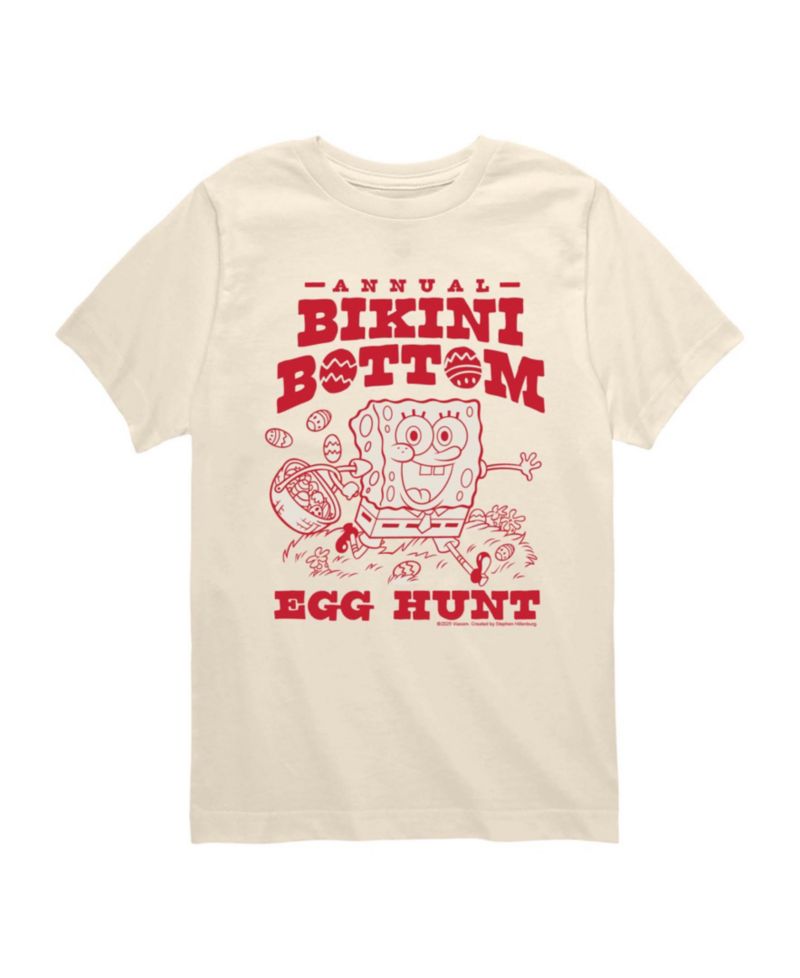 SpongeBob SquarePants Boys' 8-20 Bikini Egg Hunt Short-Sleeve Graphic T-Shirt
