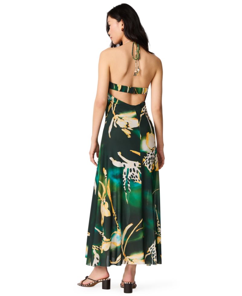 Halter Tropical Print Strada Dress