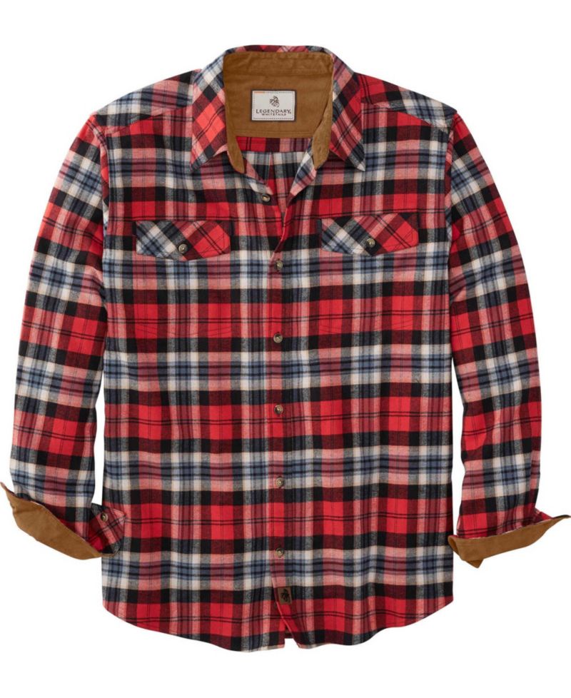 Men's Big & Tall Plaid Stretch Long-Sleeve Button-Down Shirt