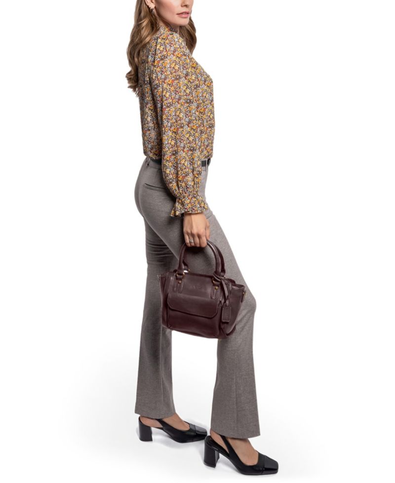 Pansy Small Leather Satchel Bag