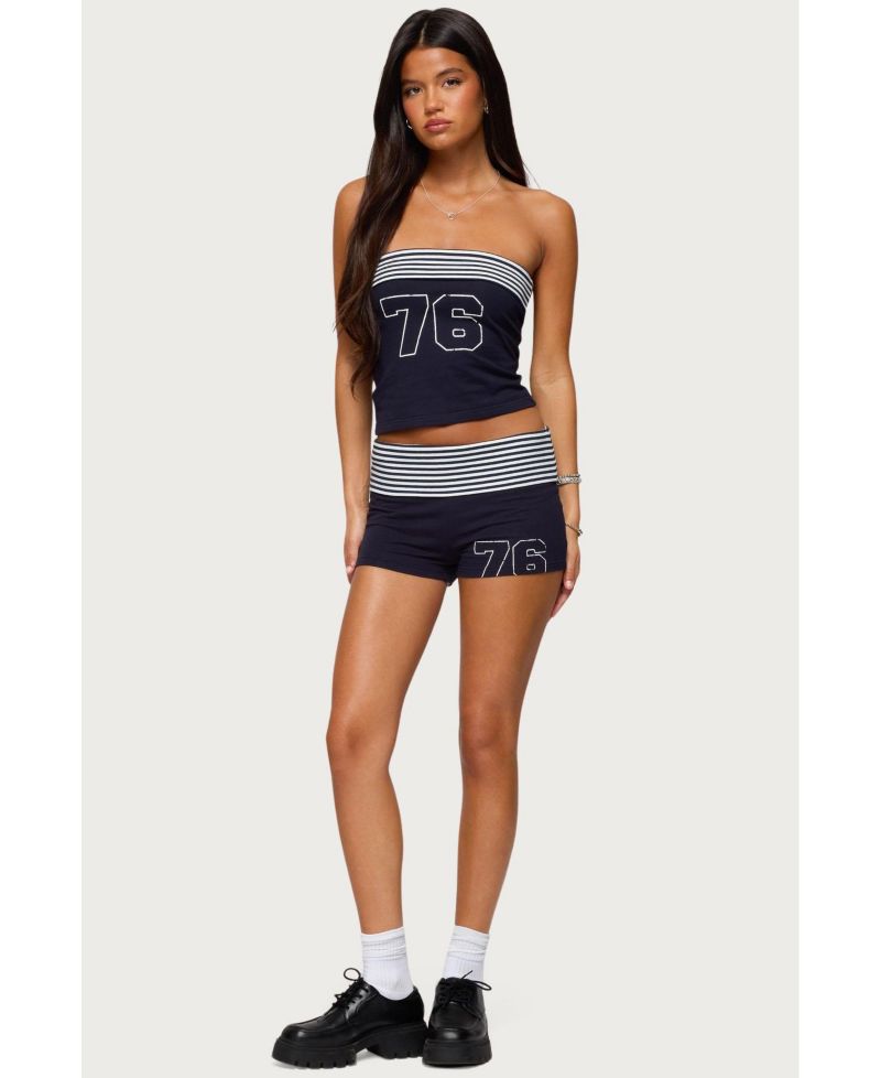 Women's 76 Stripey Fold Over Tube Top