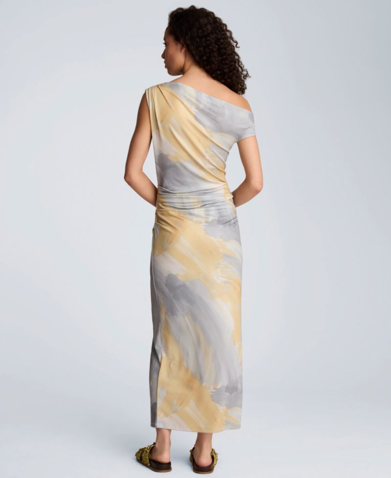 Women's Off-The-Shoulder Ruched Waist Midi Dress