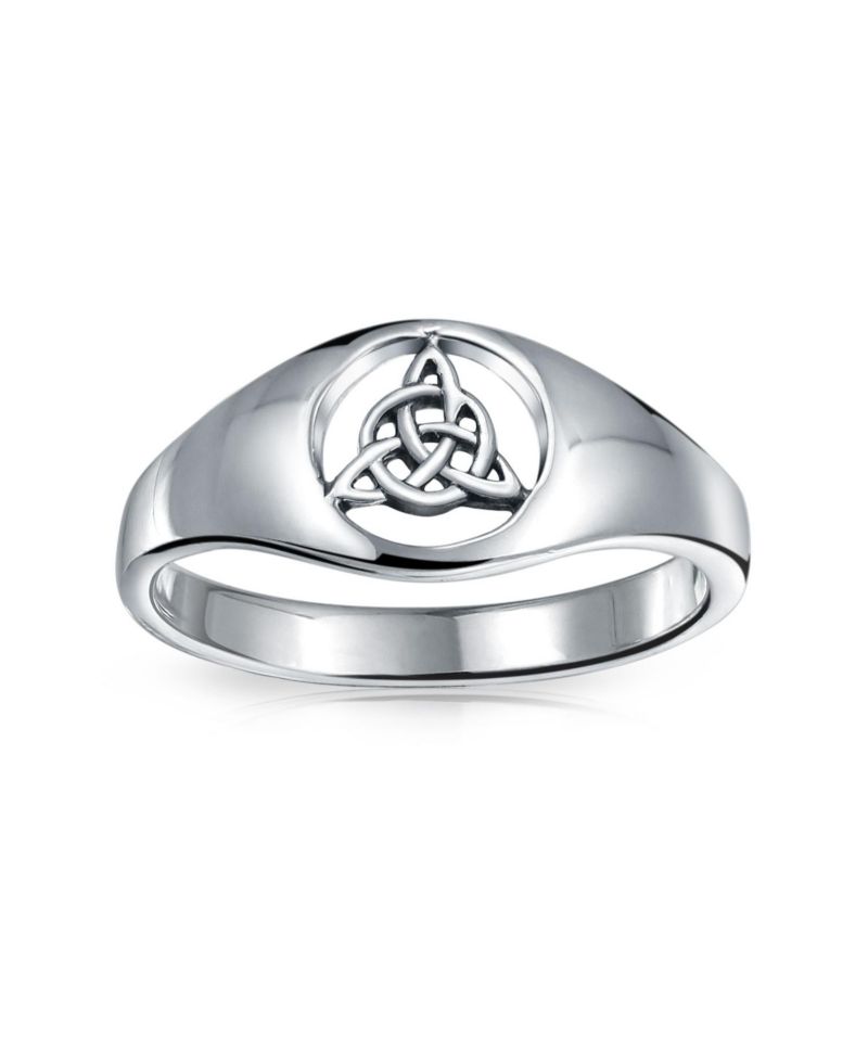 Viking Celtic Infinity Trinity Knot Triquetra Signet Ring Sterling Silver