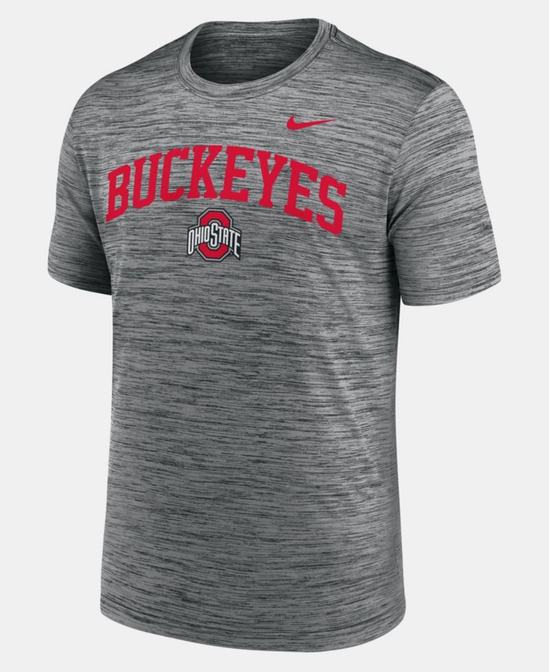Men's Anthracite Ohio State Buckeyes Primetime Arch Logo Velocity Dri-FIT T-Shirt