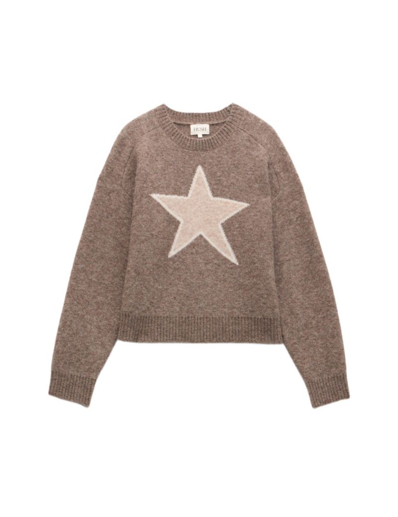 Women's Wool Blend Star Jacquard Sweater