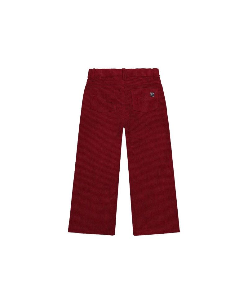 Little and Big Girl (6-14)Stretch Corduroy Wide Leg Pants Reddish