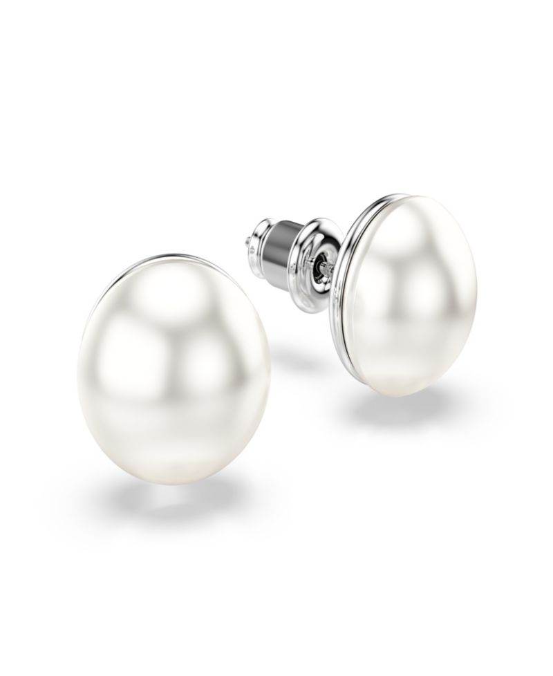 Rhodium-Plated Matrix Stud Earrings