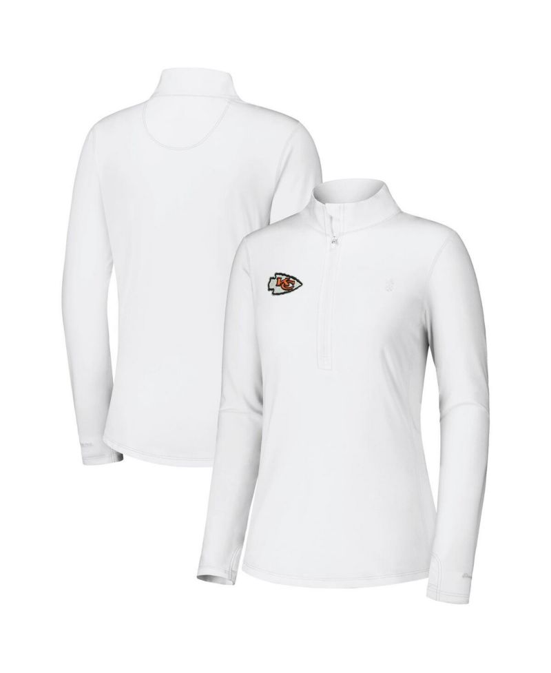 Women's White Kansas City Chiefs Sport Playa Vista IslandZone Quarter-Zip Jacket