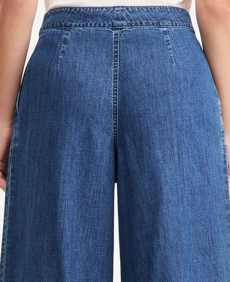 Women's Denim High Rise Wide Leg Trouser Jeans