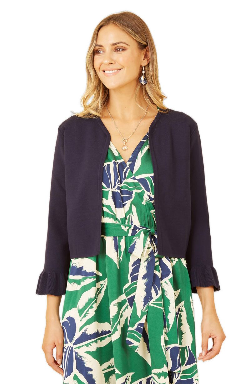 Women's Bell Sleeves Cropped Cardigan