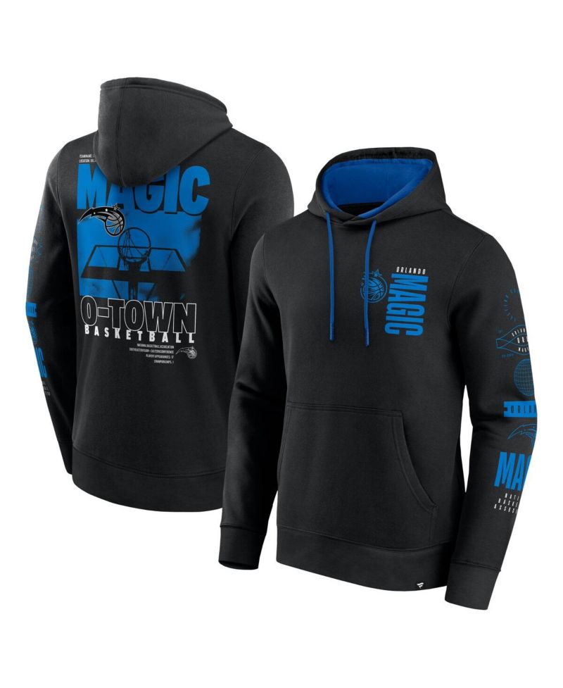 Men's Black Orlando Magic Game Time Crossover Pullover Hoodie