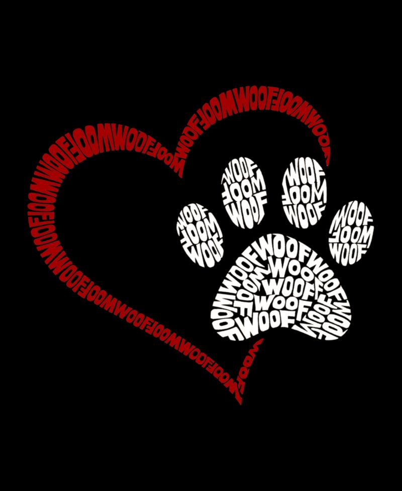 Plus Size Paw Heart Word Art T-Shirt