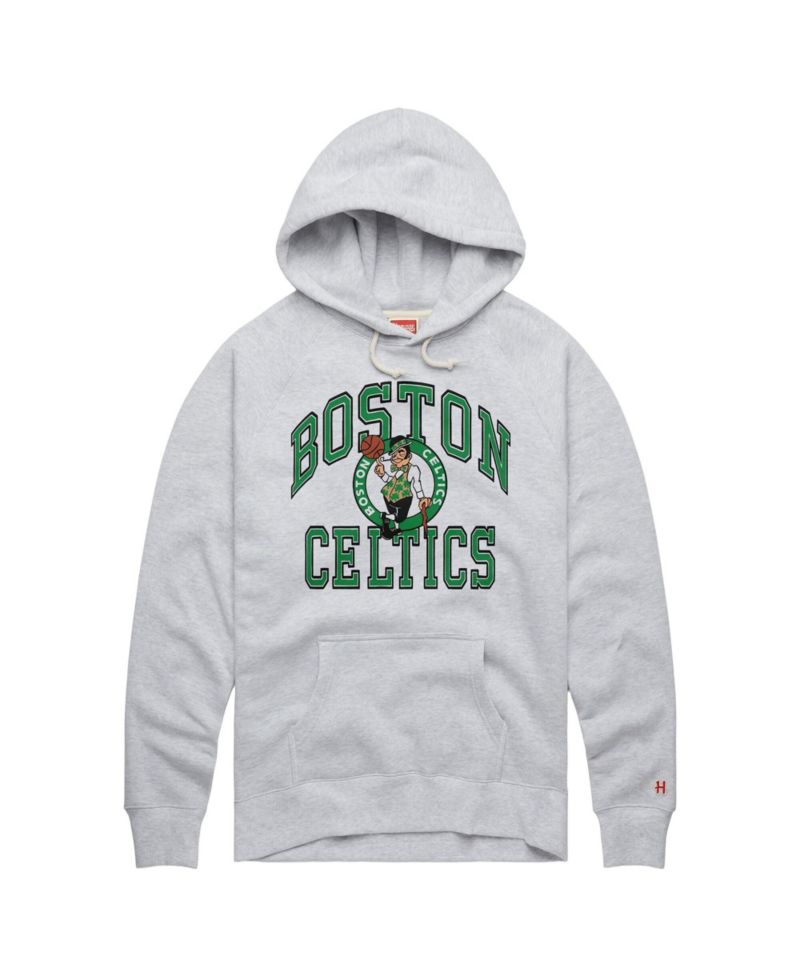 Men's and Women's Ash Boston Celtics Logo Arch Hoodie