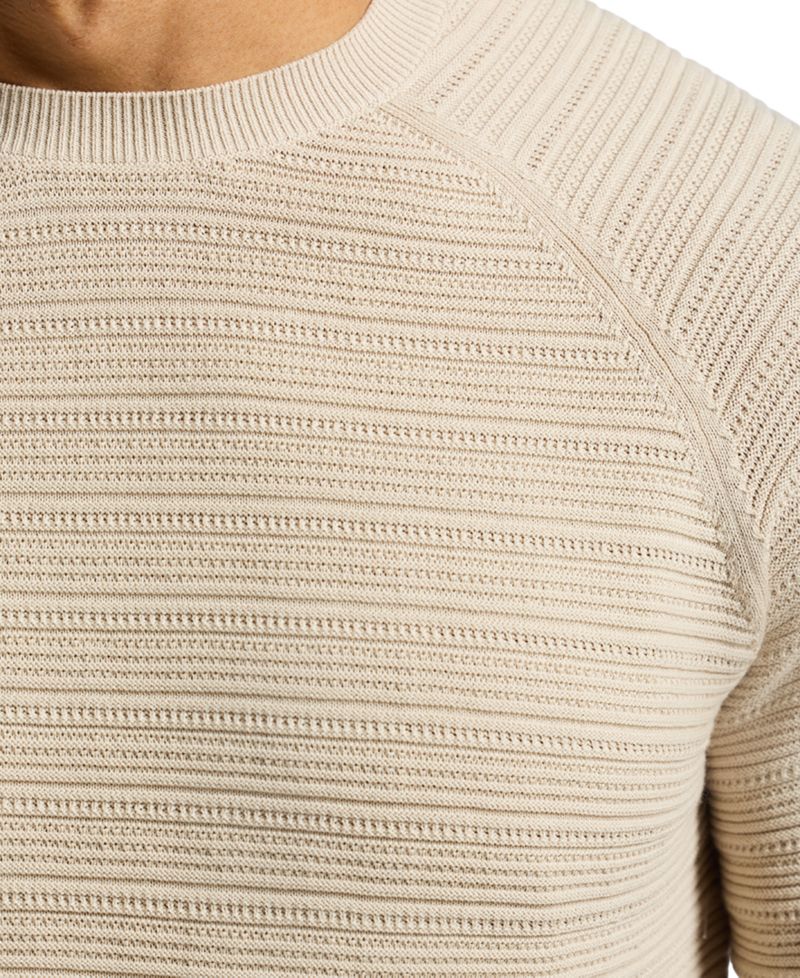 Men's Wipped Relaxed-Fit Textured-Knit Sweater