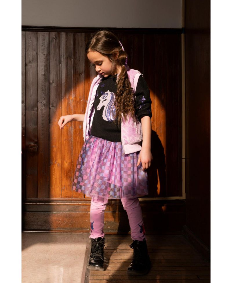 Little and Big Girl 6-12 Faux Fur Sleeveless Vest Violet