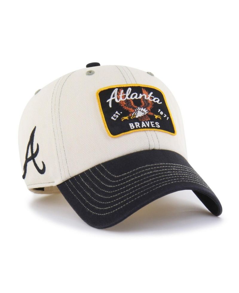 Men's Natural/Black Atlanta Braves Keepsake Collection Clean Up Adjustable Hat