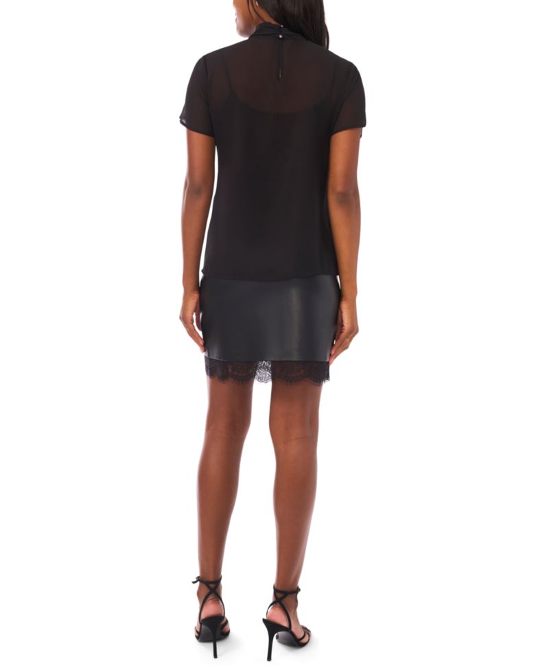 Women's Mock Neck Blouse