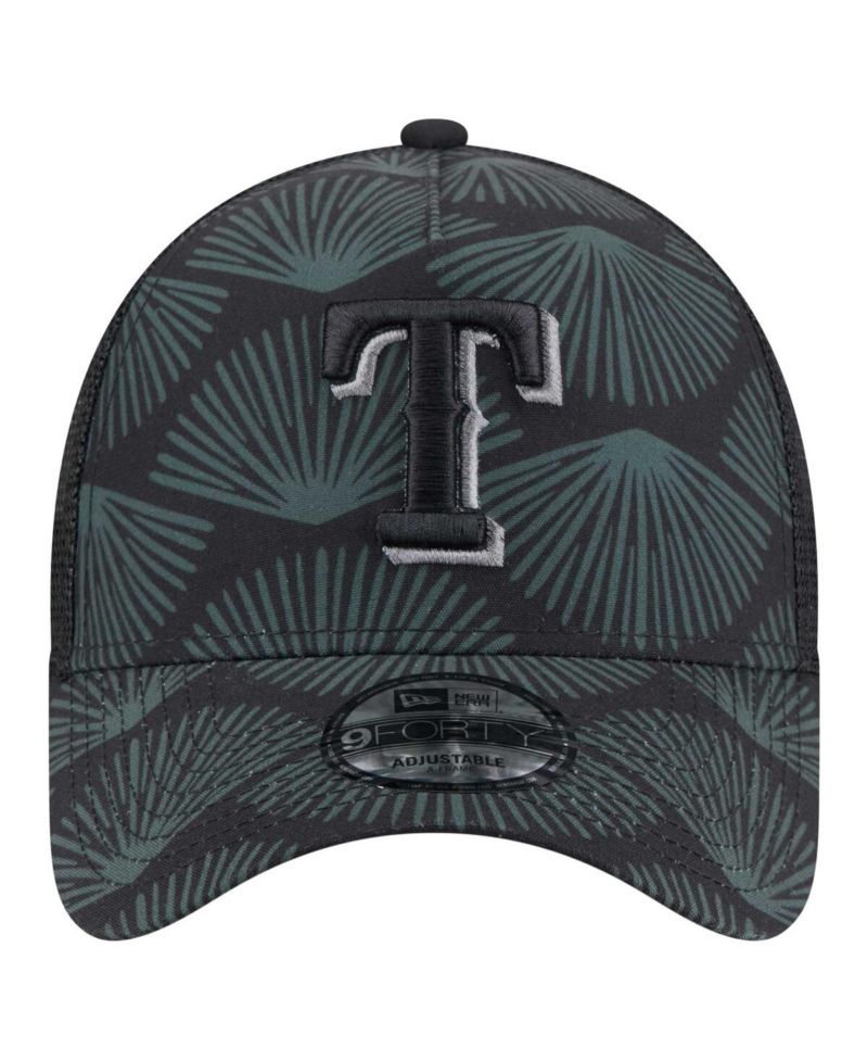 Men's Black Texas Rangers 9FORTY A-Frame Trucker Adjustable Hat