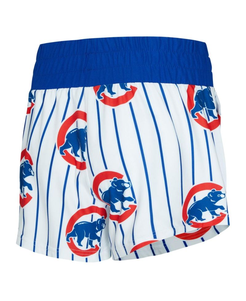 Plus Size Chicago Cubs Pinstripe Record Cropped High-Rise Tank Short Set, 3.5" Inseam